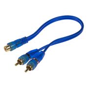 Obrázek RCA Y audio kabel BLUE BASIC line, 1xsamice, 2xsamec