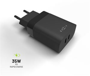 Obrázek z Fixed nabíječ 2x USB-C 35W, FIXC35-2C-BK 