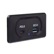 Obrázek USB QC3.0 + USB-C PD3.0 zásuvka 12/24V, montáž na povrch