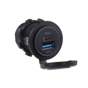 Obrázek z USB QC3.0 + USB-C PD3.0 zásuvka 12/24V 